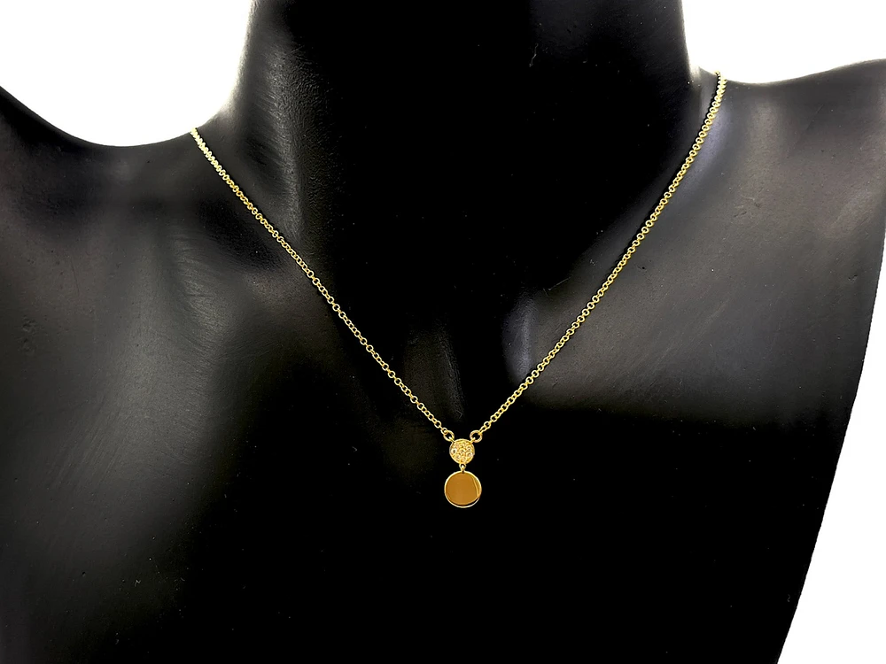 10K Yellow Gold 0.04cttw Diamond Necklace - 18"