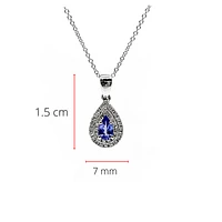 10K White Gold Tanzanite & Diamond Pendant