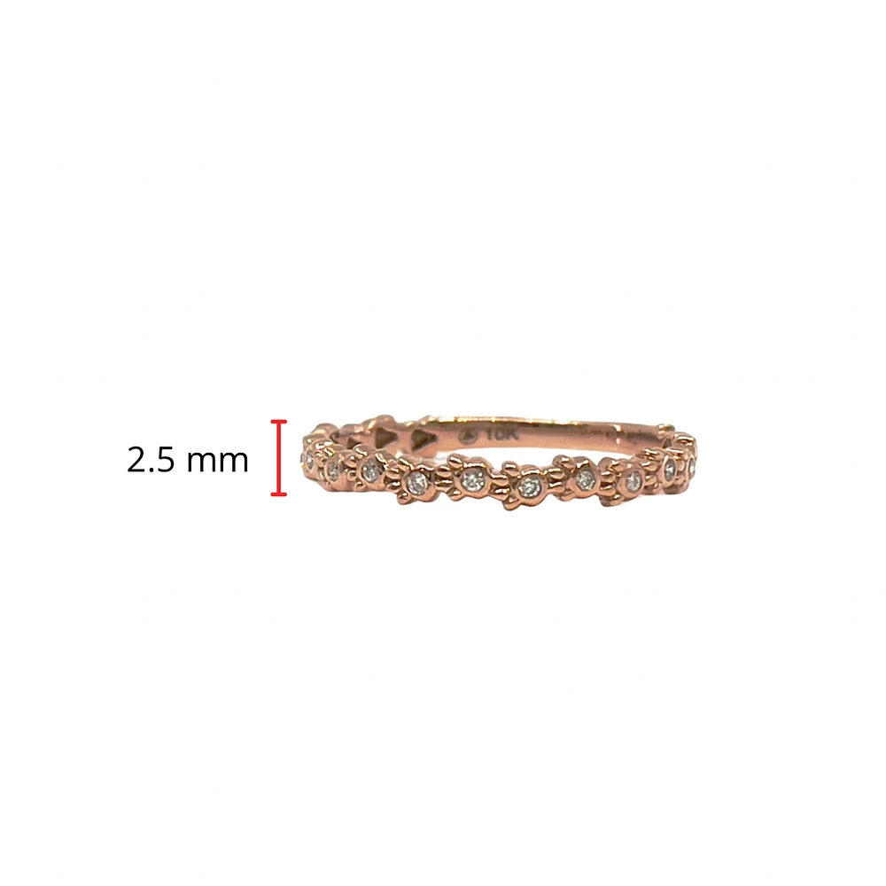 10K Rose Gold 0.065cttw Diamond Paw Print Ring, size 6.5