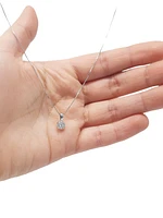 14K White Gold 0.19cttw Diamond Pendant, 18"