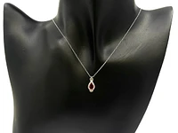 10K White Gold Ruby and Diamond Pendant, 18"