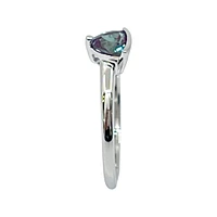 10K White Gold 0.50cttw Trillion Cut Created Alexandrite Ring, size 6.5