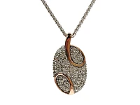 10K Two Tone White and Rose Gold 0.508cttw Necklace - 18 Inches