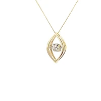 10K Yellow Gold 0.22cttw Diamond Pulse Pendant, 18"