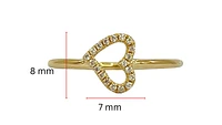 14K Yellow Gold 0.08cttw Diamond Heart Ring, size 6.5