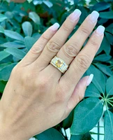 Silver and 18K Yellow Gold Plated 1.40cttw Citrine Ring, size 7