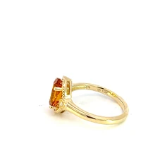 10K Yellow Gold  Citrine and Diamond Ring - Size 7