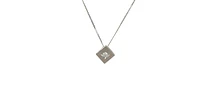 10K White Gold 0.05cttw Diamond Necklace, 18"