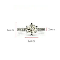 14K White Gold 1.23cttw Diamond Engagement Ring, Size 6
