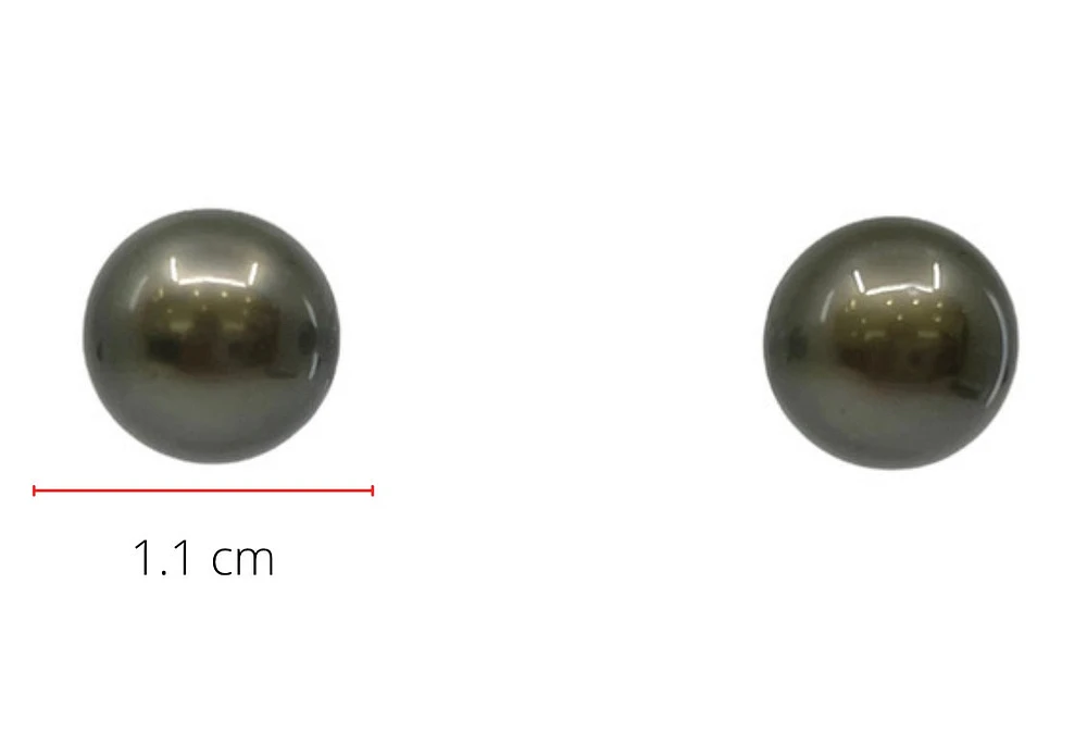 14K Yellow Gold 11mm Tahitian Pearl Stud Earrings with Butterfly Back