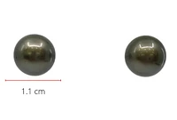 14K Yellow Gold 11mm Tahitian Pearl Stud Earrings with Butterfly Back