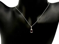 10K White Gold 6mm Cushion Cut Created Alexandrite & 0.007cttw Diamond Pendant, 17"