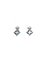 AQUAMARINE AND DIAMOND EARINGS