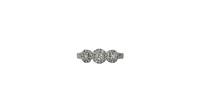 10K White Gold 0.25cttw Round Brilliant Cut 3 Stone Halo Diamond Ring - / 4.5