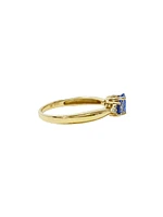 10K Yellow Gold Tanzanite & Diamond Ring, size 7