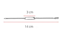 Engraveable 925 Sterling Silver Bar Baby Bracelet with Curb Link 5.5"