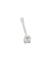 14K White Gold 0.03cttw Diamond 4 Claw Nose Stud