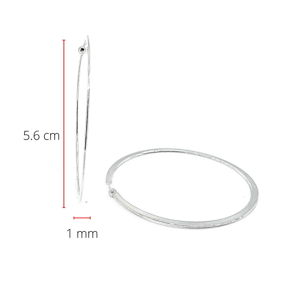 Sterling Silver Hoop Earrings 50mm