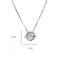 Sterling Silver Canadian Diamond 0.24cttw Round Cut Pendant, 18"