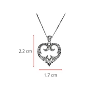 10K White Gold 0.20cttw Diamond Heart Pendant, 18"