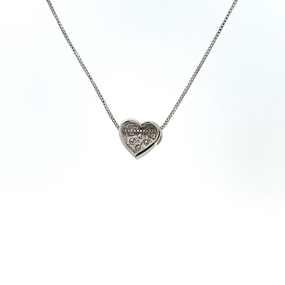 10K White Gold 0.05cttw Diamond Pendant