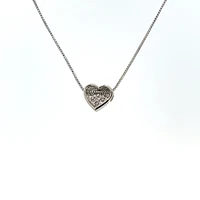 10K White Gold 0.05cttw Diamond Pendant