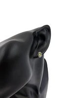 925 Sterling Silver Peridot & Diamond Earrings