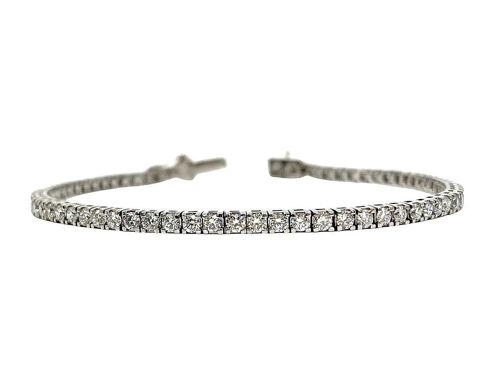 14K White Gold 4.00cttw Lab Grown Diamond Tennis Bracelet - 7.75 Inches