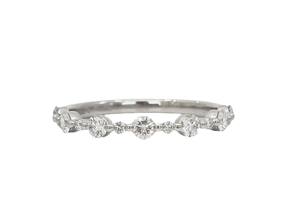 18K White Gold & Palladium (hypoallergenic) 0.50cttw Canadian Diamond Ring, 6.5