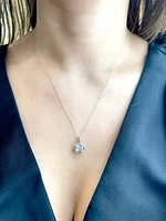 Aquamarine and Diamond Pendant