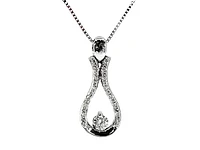 10K White Gold 0.20cttw Canadian Diamond Necklace, 18"