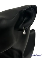 925 Sterling Silver 5.5mm Cubic Zirconia Earrings - 14.5mm x 5.5mm