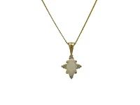 10K Yellow Gold 0.16cttw Opal and 0.03cttw Diamond Necklace - 18 Inches