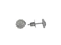 10K White Gold 0.105cttw Diamond Stud Earrings - 6mm