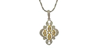 14K White & Yellow Gold 0.49cttw Diamond Pendant, 18"