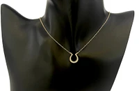 14K Yellow Gold 0.12cttw Diamond Horseshoe Pendant, 18"