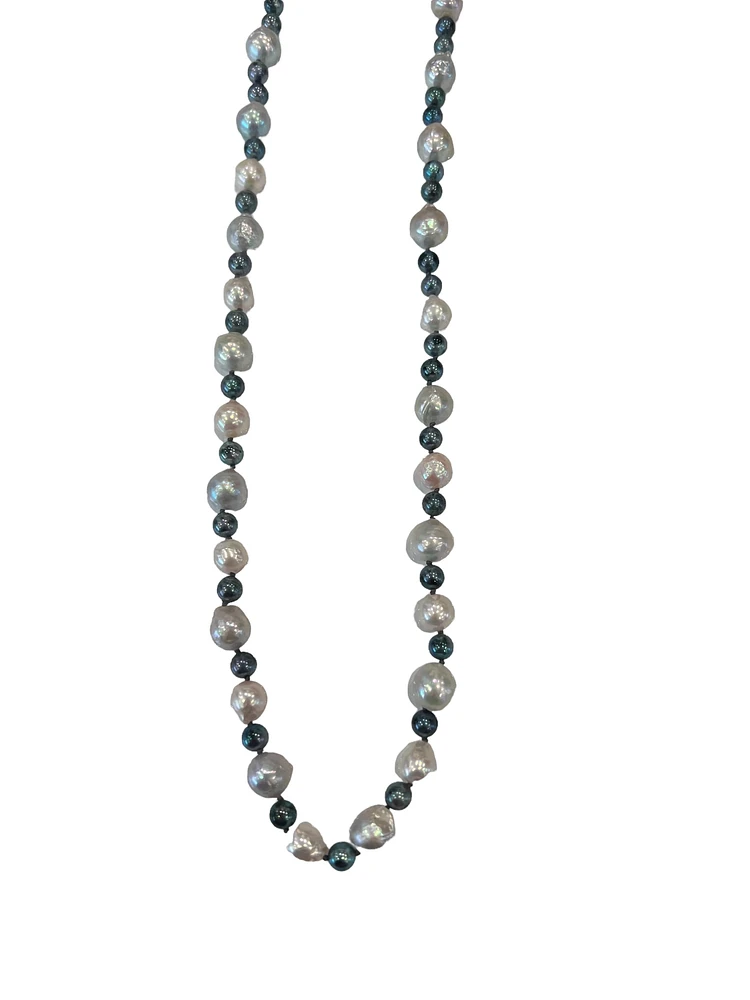 Black & Grey Cultured Pearl Strand - 46"