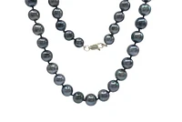 Black Cultured Graduated Pearl Strand with Sterling Silver Lobster Clasp