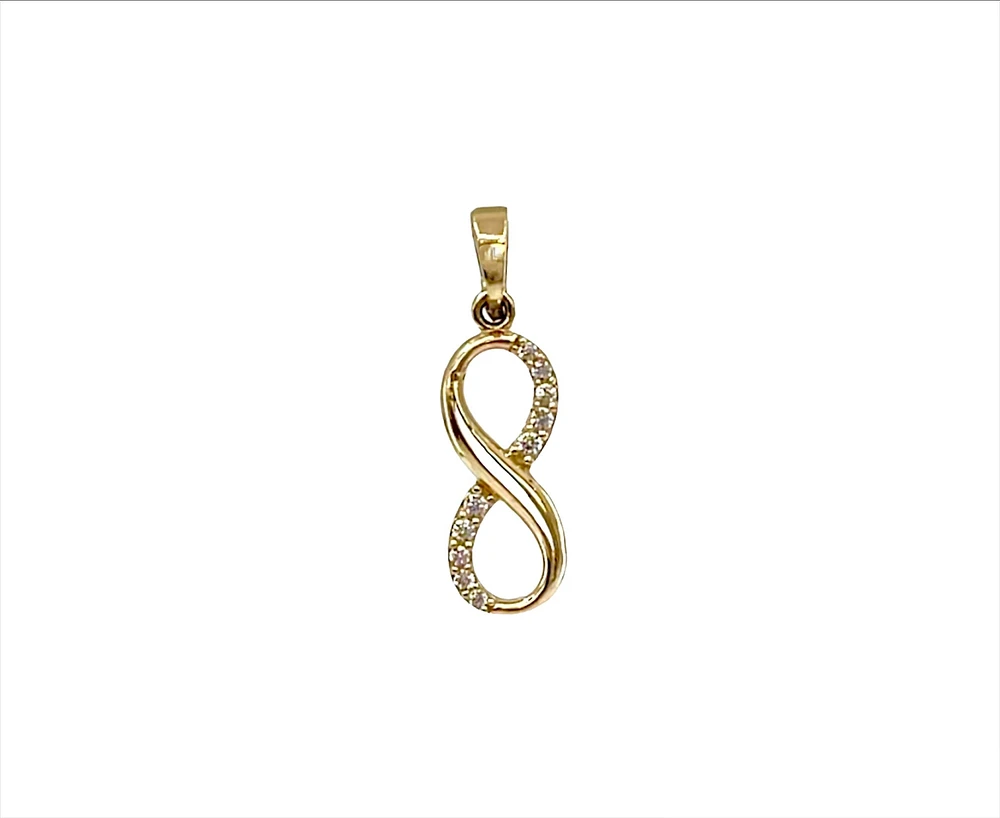10K Gold Infinity Cubic Zirconia Charm
