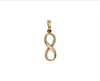 10K Gold Infinity Cubic Zirconia Charm