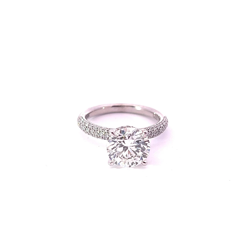 14K White Gold 3.62cttw Lab Grown Diamond Engagement Ring - /