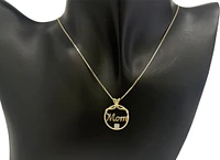 10K Yellow Gold 0.02cttw Diamond MOM Necklace - 18"