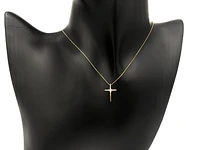 10K Yellow Gold 0.015cttw Diamond Cross Pendant