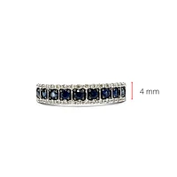 14K White Gold  0.35cttw Genuine Sapphire & 0.8cttw Diamond Ring, size 7
