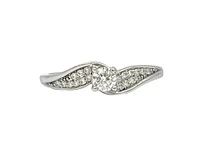 10K White Gold 0.25cttw Canadian Diamond Engagement Ring, size 6.5