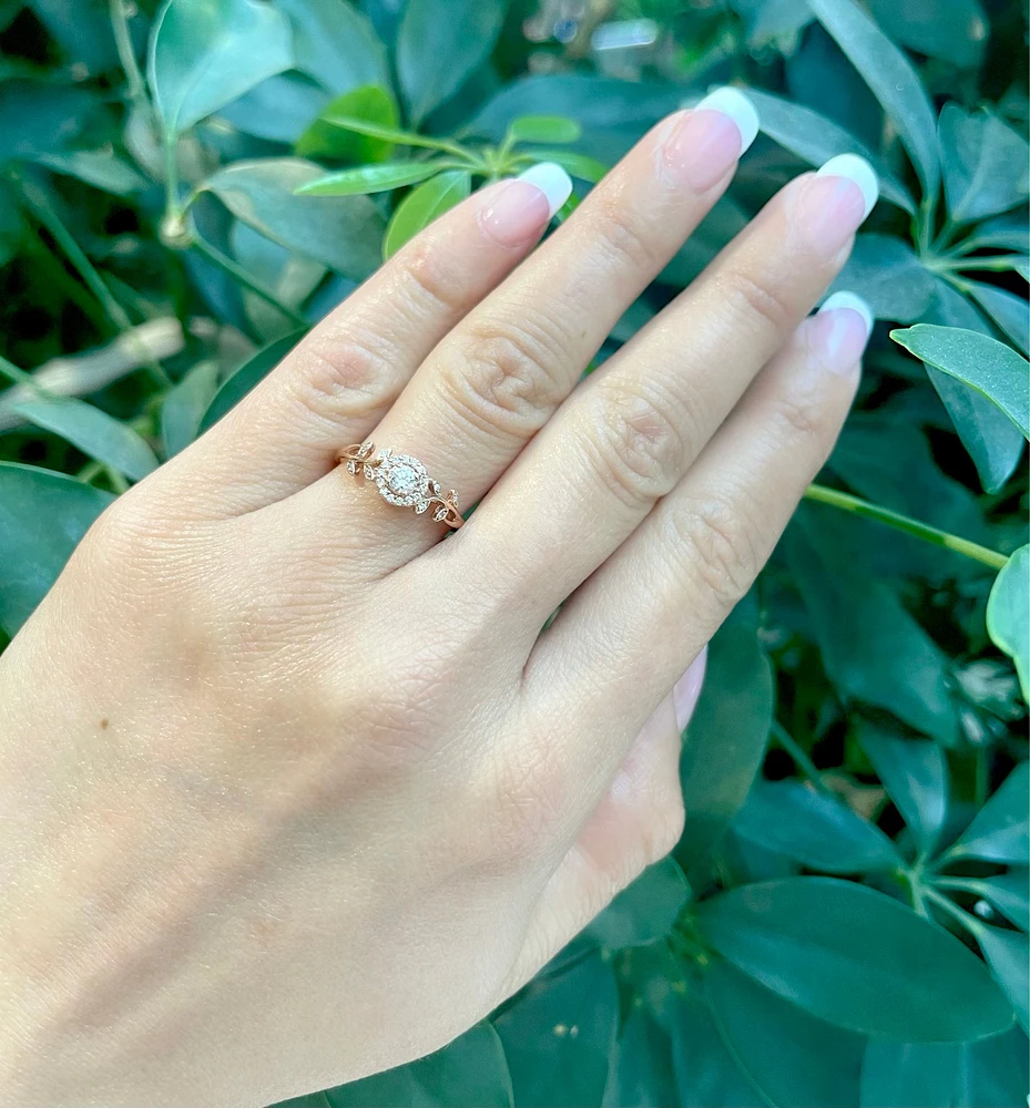 10K Rose Gold 0.25cttw Canadian Diamond Ring, size 6.5
