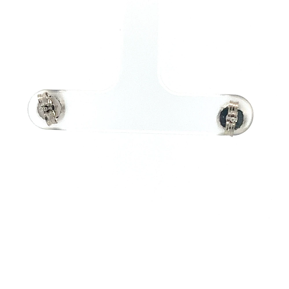 10K White Gold 4mm Sapphire Earrings
