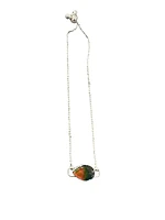 925 Sterling Silver Ammolite Bracelet - 12mm x 8mm