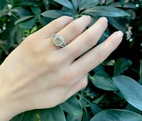 18K White & Yellow Gold 1.10Cttw Fancy Diamond Radiant Cut Engagement Ring