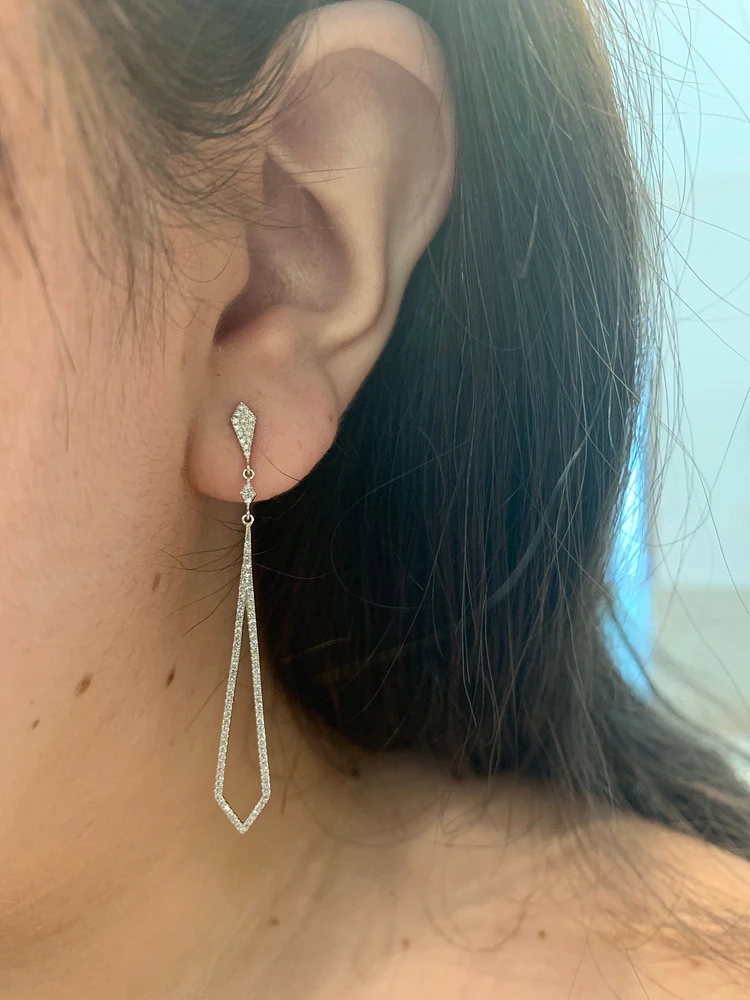 14K Gold 0.44cttw Diamond Dangle / Chandelier Earrings